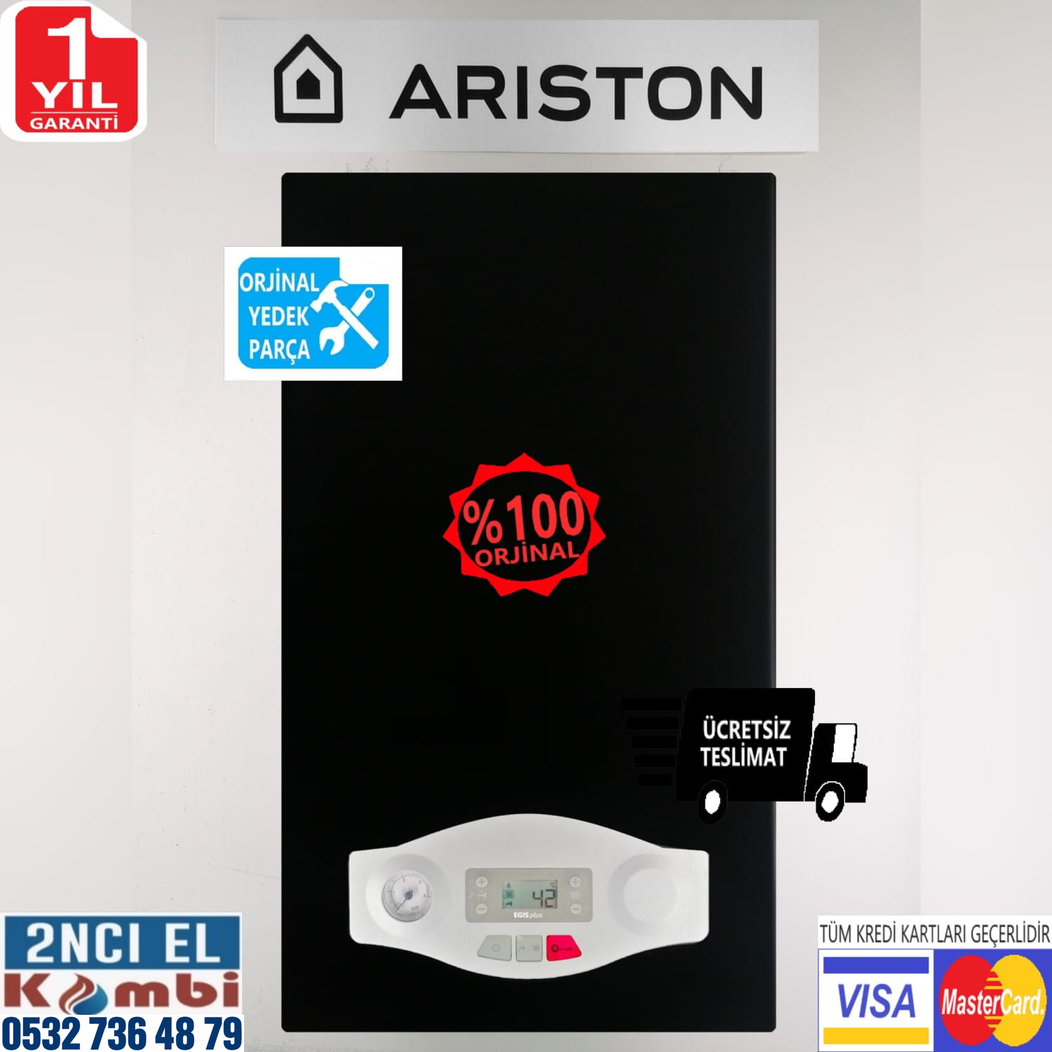 Kombi Egis Plus Ariston 24 kW Hermetik katalog görseli